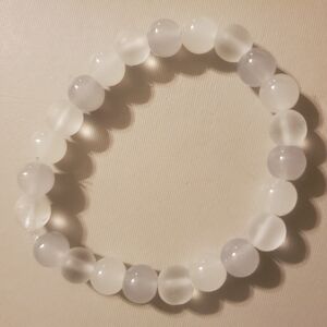 Handmade by my daughter. White Beaded Bracelet
